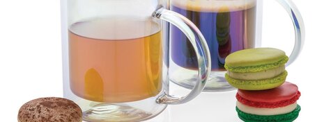 Deluxe glazen mok met regenboog finish - 330 ml