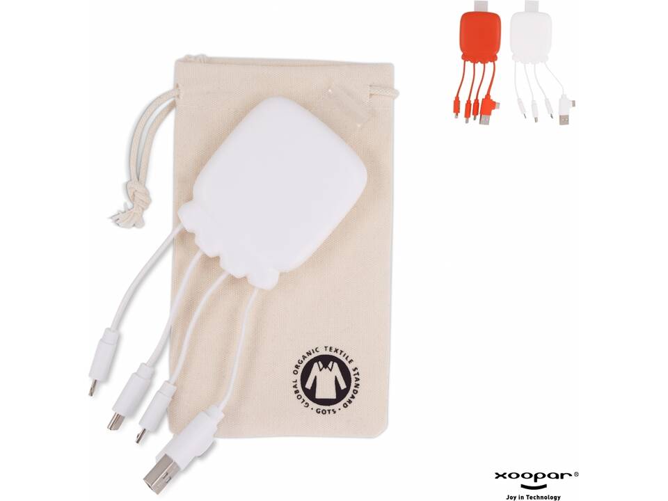 3192 | Xoopar Octopus Gamma 2 Bio Charging cable with 3.000mAh Powerbank