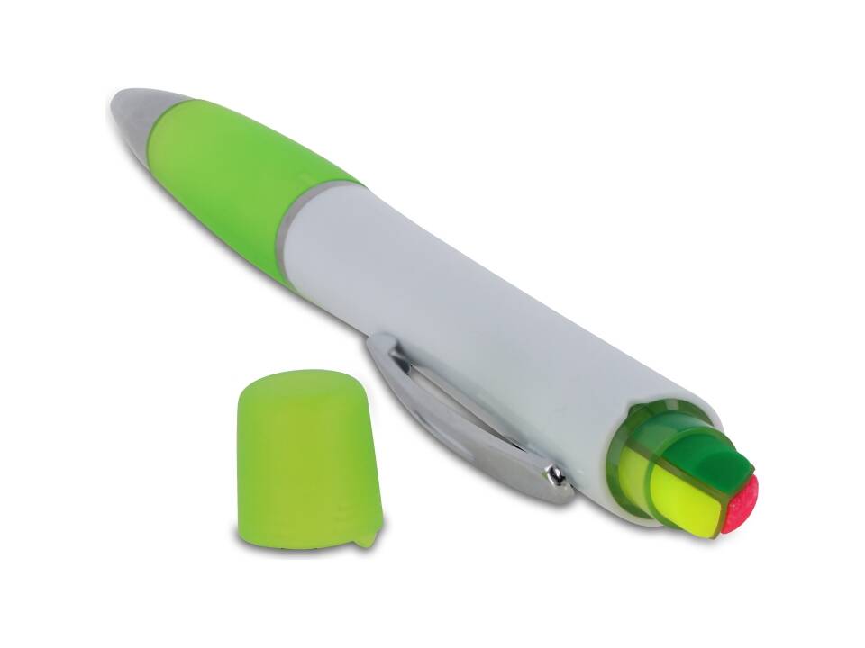 Ball pen Hawaii with tri-colour highlighter 15