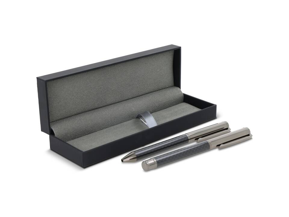 Metal ball pen and roller ball pen set in gift box 1