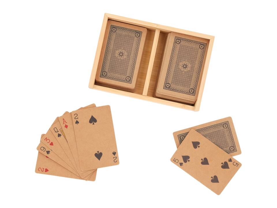 Playing card set in bamboo box 1