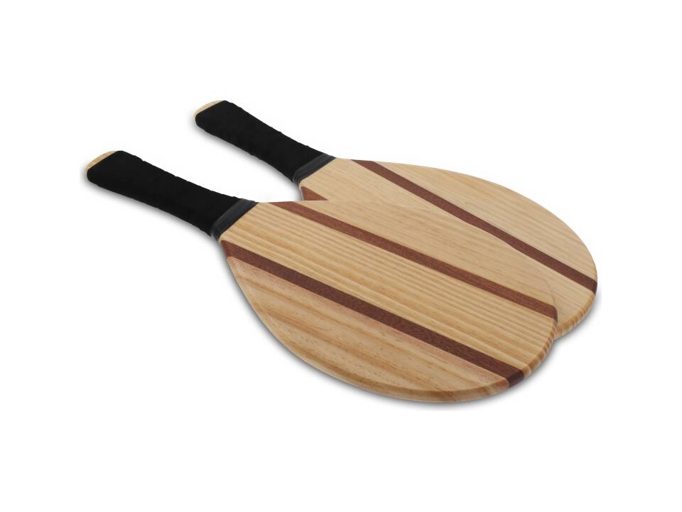 Wooden frescobol beach set 4