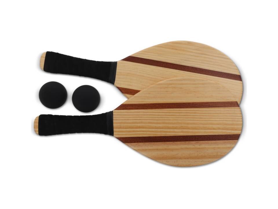 Wooden frescobol beach set 3