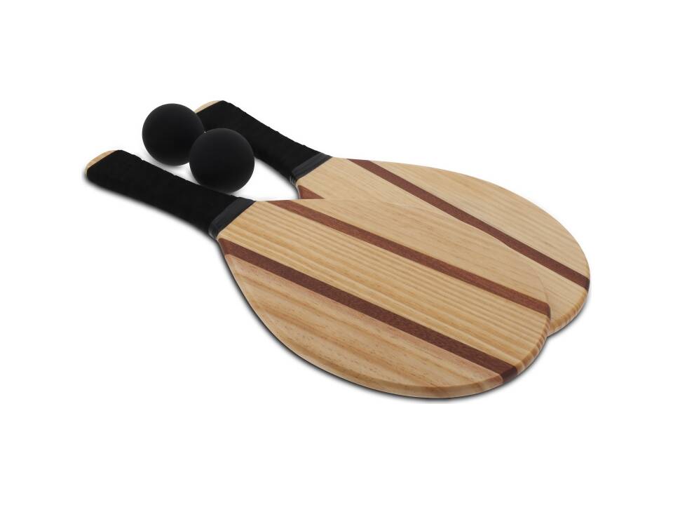 Wooden frescobol beach set 5