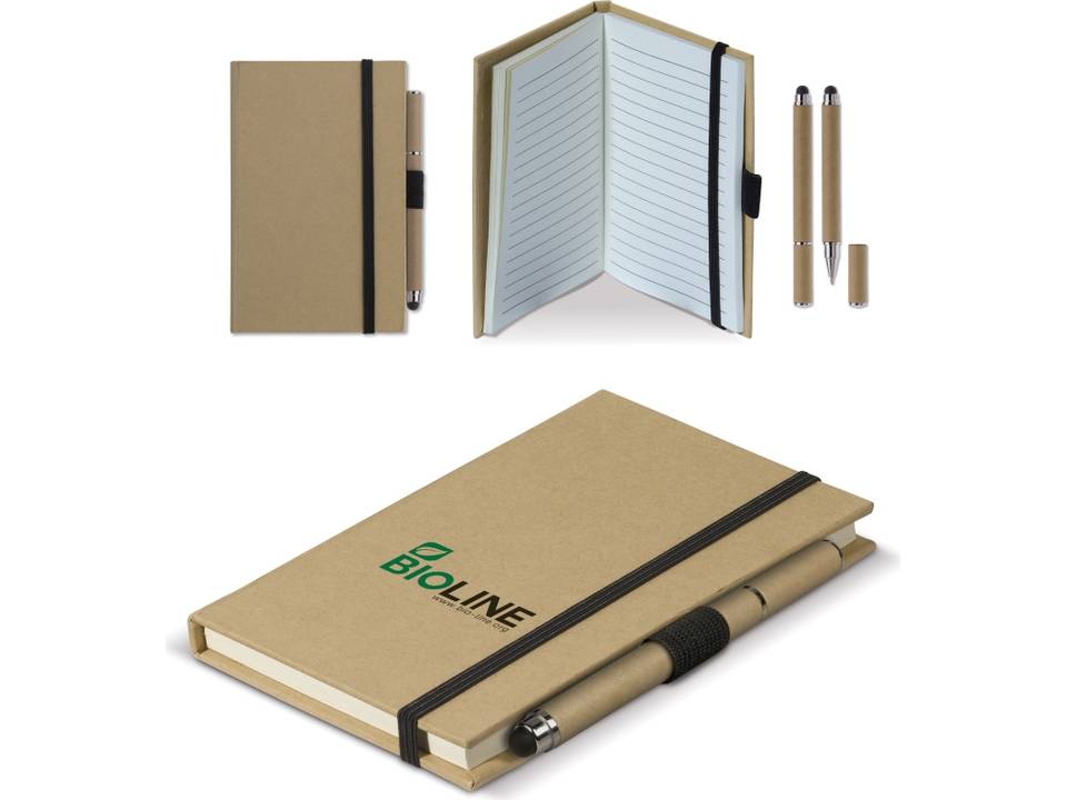 Cardboard notebook A6 + pen 2