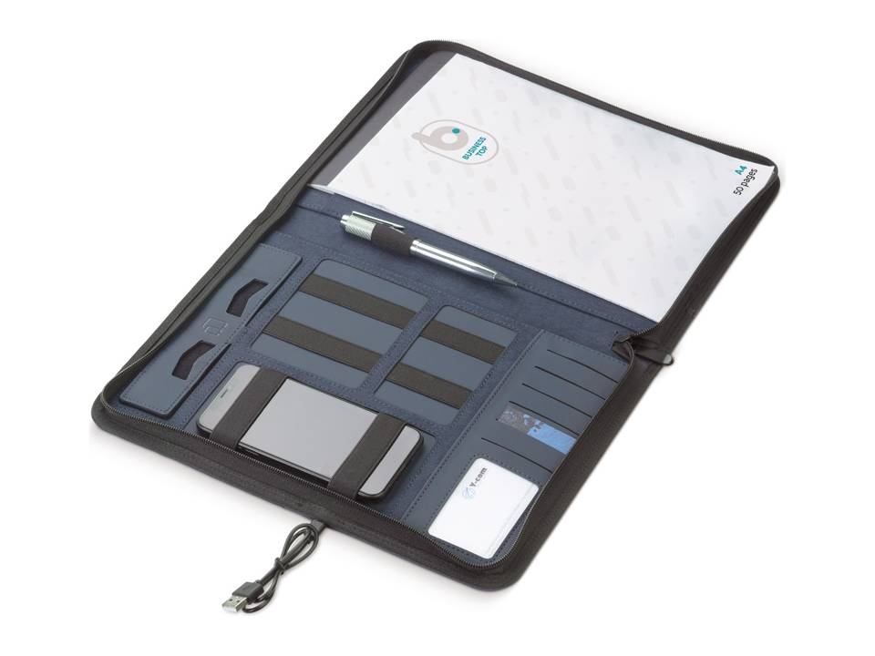 Deluxe A4 tech portfolio with wireless charger 5W 3