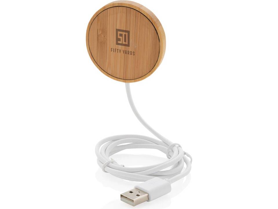 10W bamboo magnetic wireless charger 4