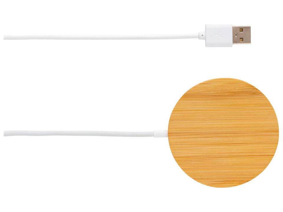 10W bamboo magnetic wireless charger 2