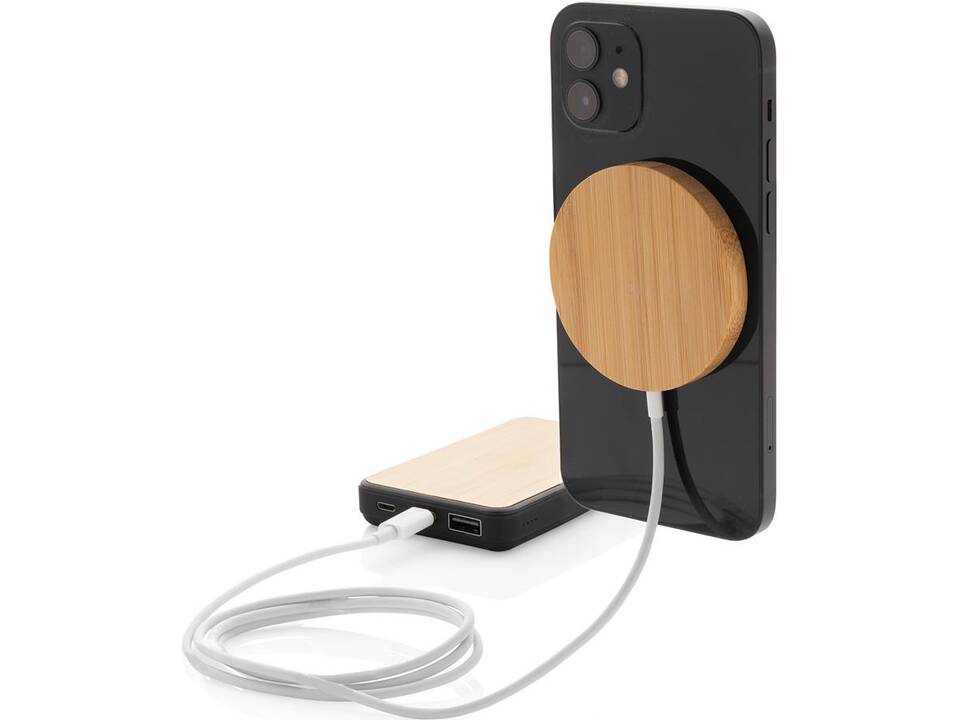 10W bamboo magnetic wireless charger 3