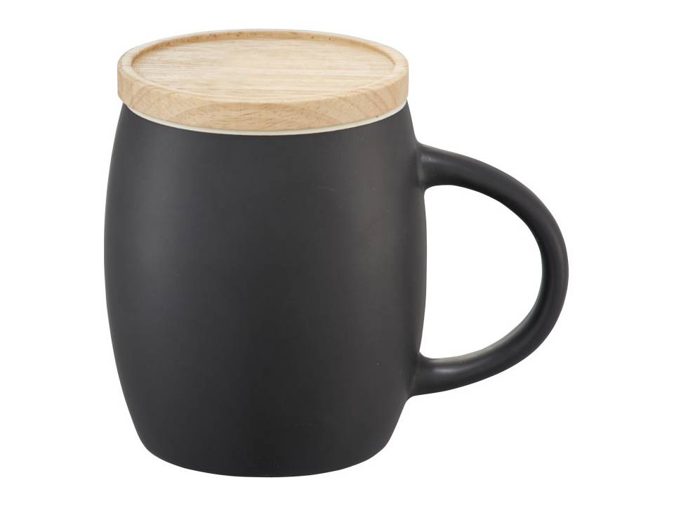Hearth ceramic mug with wood lid/coaster 3
