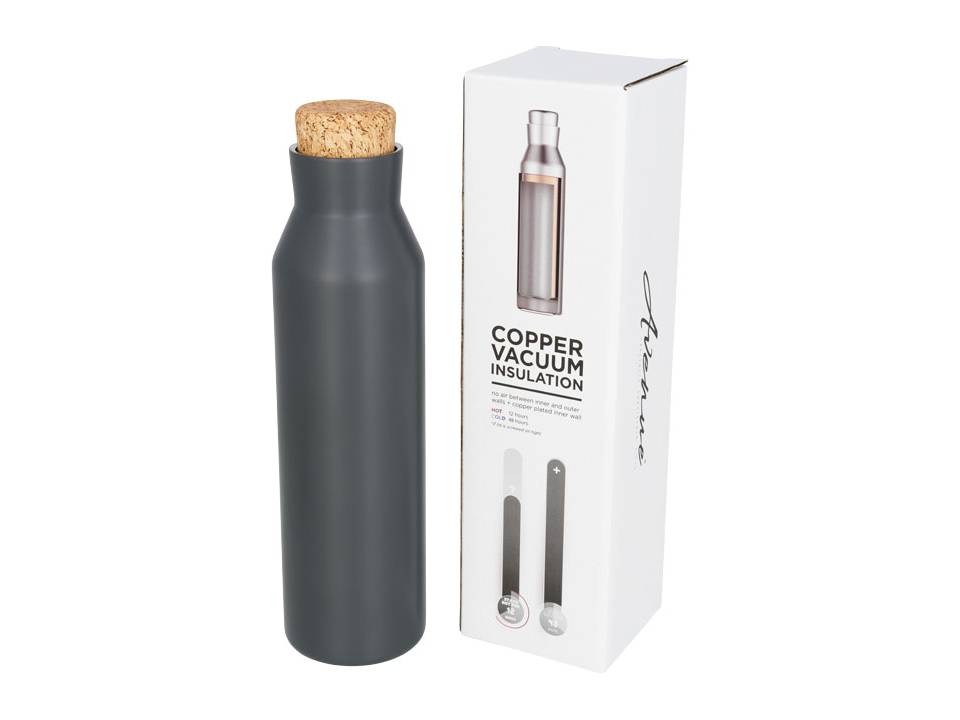 Norse copper vacuum insulated bottle with cork 12