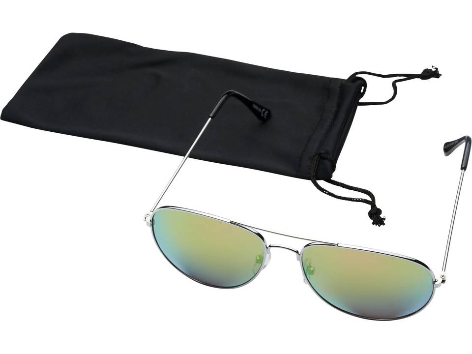 Aviator sunglasses with coloured mirrored lenses 1