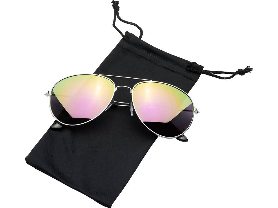 Aviator sunglasses with coloured mirrored lenses 5