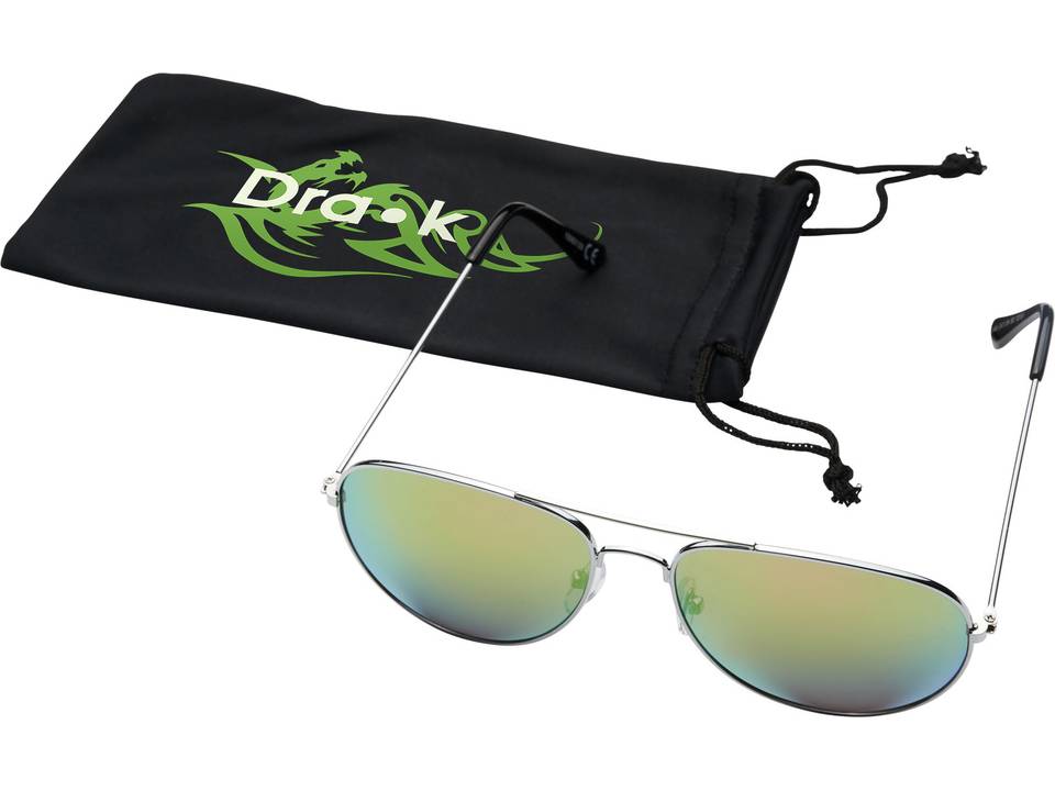 Aviator sunglasses with coloured mirrored lenses 2