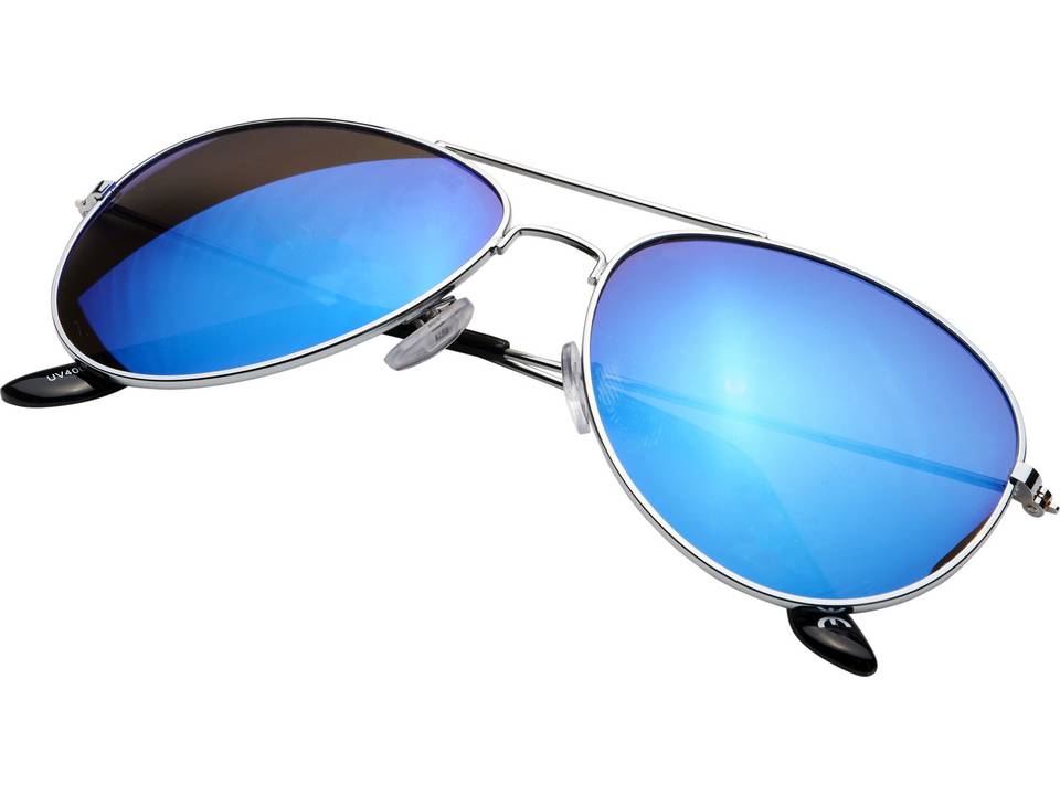 Aviator sunglasses with coloured mirrored lenses 8