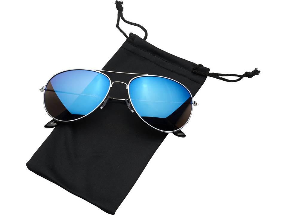 Aviator sunglasses with coloured mirrored lenses 9