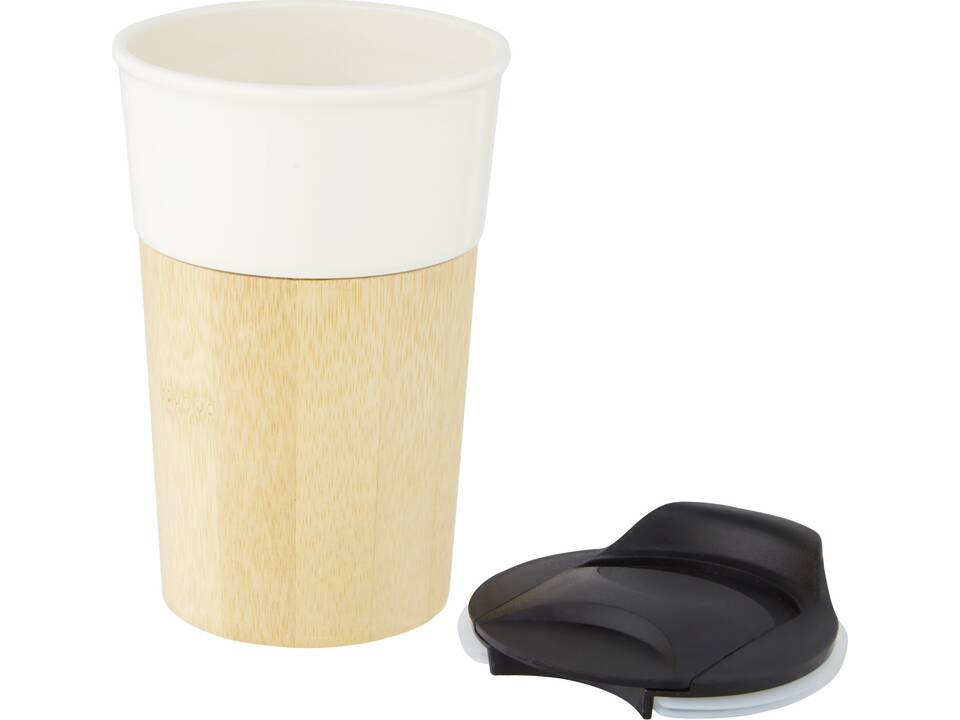 Pereira 320 ml porcelain mug with bamboo outer wall 6