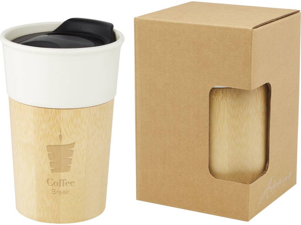Pereira 320 ml porcelain mug with bamboo outer wall 2