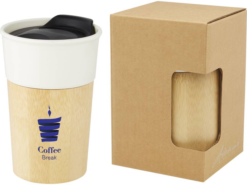 Pereira 320 ml porcelain mug with bamboo outer wall 1