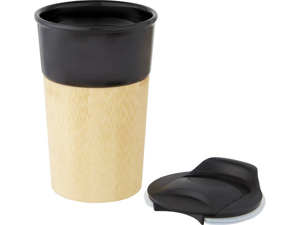 Pereira 320 ml porcelain mug with bamboo outer wall 14