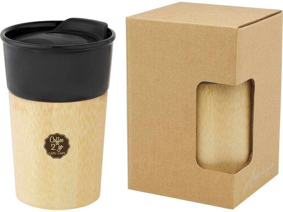 Pereira 320 ml porcelain mug with bamboo outer wall 8