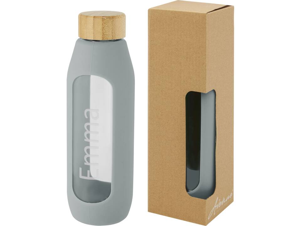 Tidan 600 ml borosilicate glass bottle with silicone grip 20