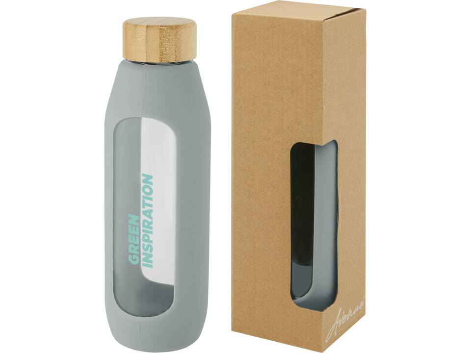 Tidan 600 ml borosilicate glass bottle with silicone grip 19