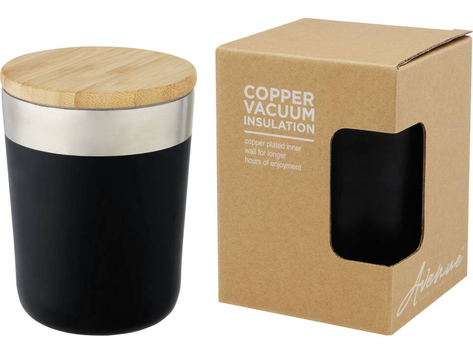 Lagan 300 ml copper vacuum insulated stainless steel tumbler with bamboo lid 25
