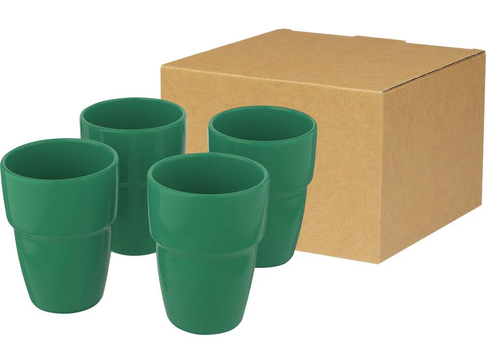 Staki 4-piece 280 ml stackable mug gift set 21