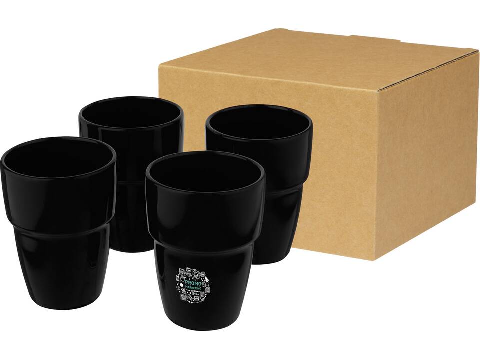 Staki 4-piece 280 ml stackable mug gift set 27