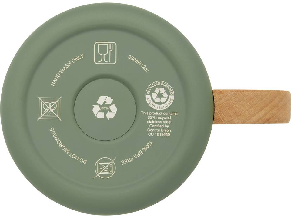 Bjorn 360 ml RCS certified recycled stainless steel mug with copper vacuum insulation 16