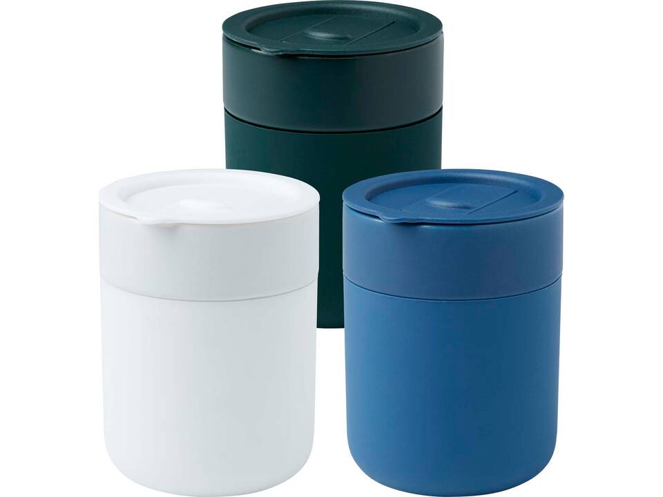 Java 330 ml ceramic tumbler with silicone wrap and plastic lid 17