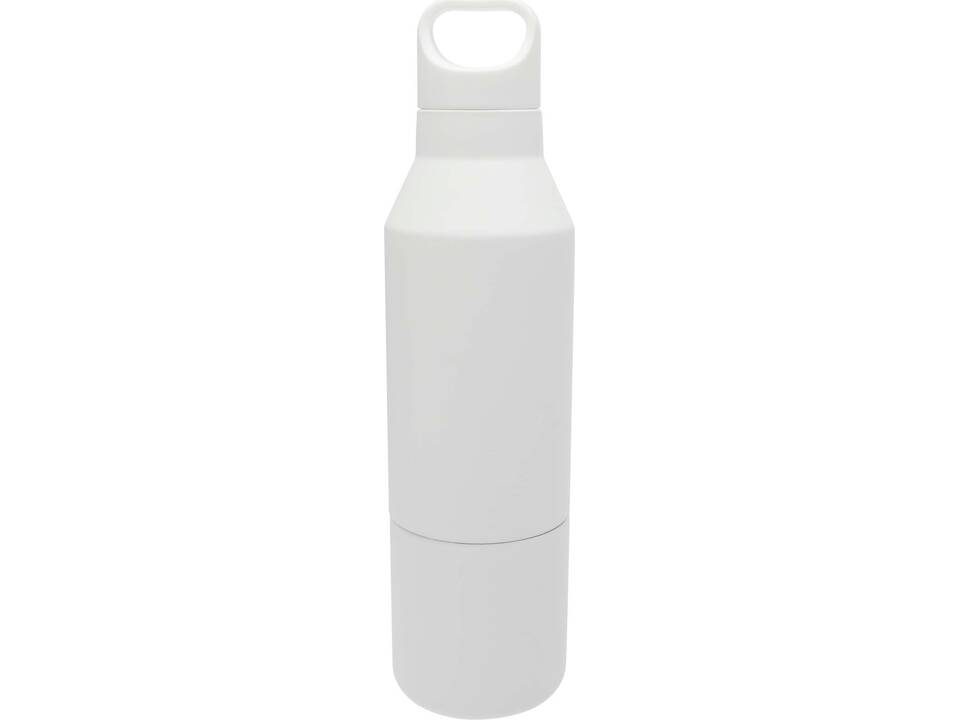 Odessy 600 ml RCS certified recycled stainless steel insulated bottle with 300 ml cup 4