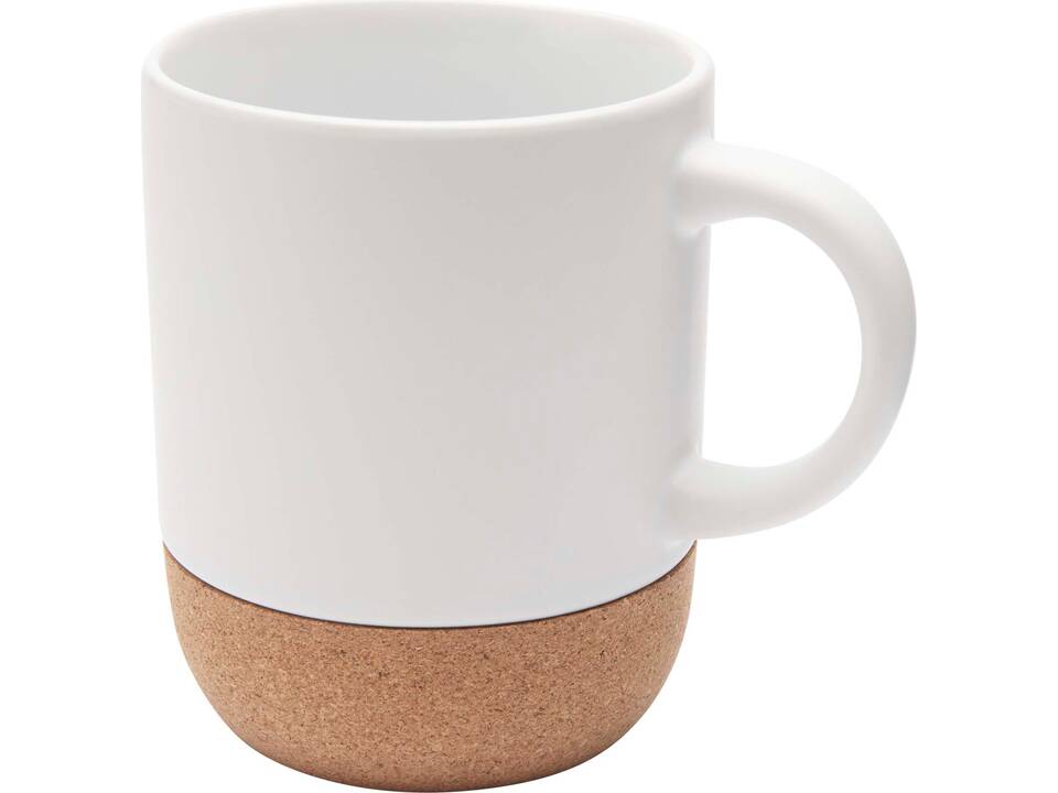 Billie 300 ml ceramic mug with cork details and matt finish 1