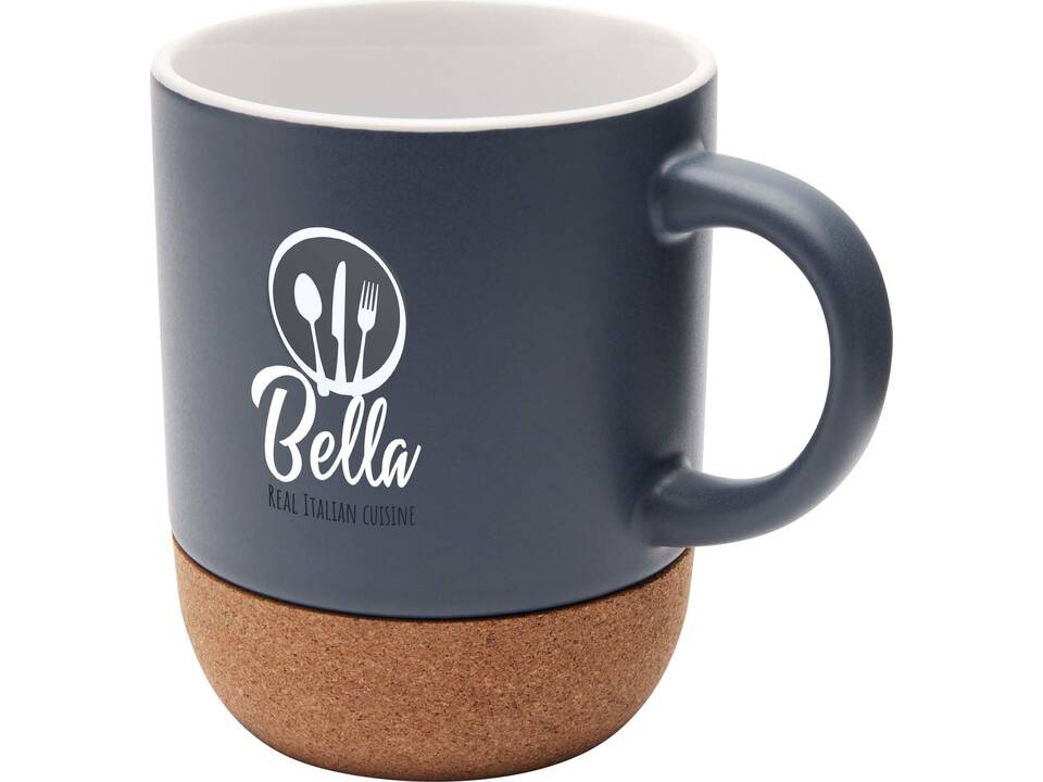 Billie 300 ml ceramic mug with cork details and matt finish 11