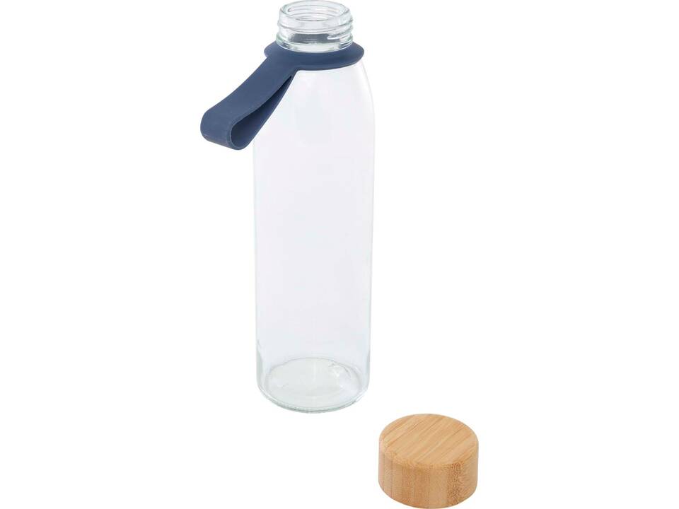 Porto 500 ml glass water bottle with silicone handle and bamboo lid 13