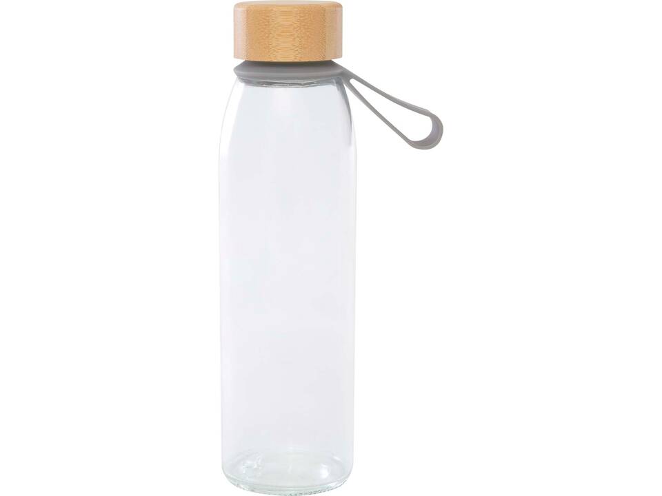 Porto 500 ml glass water bottle with silicone handle and bamboo lid 17