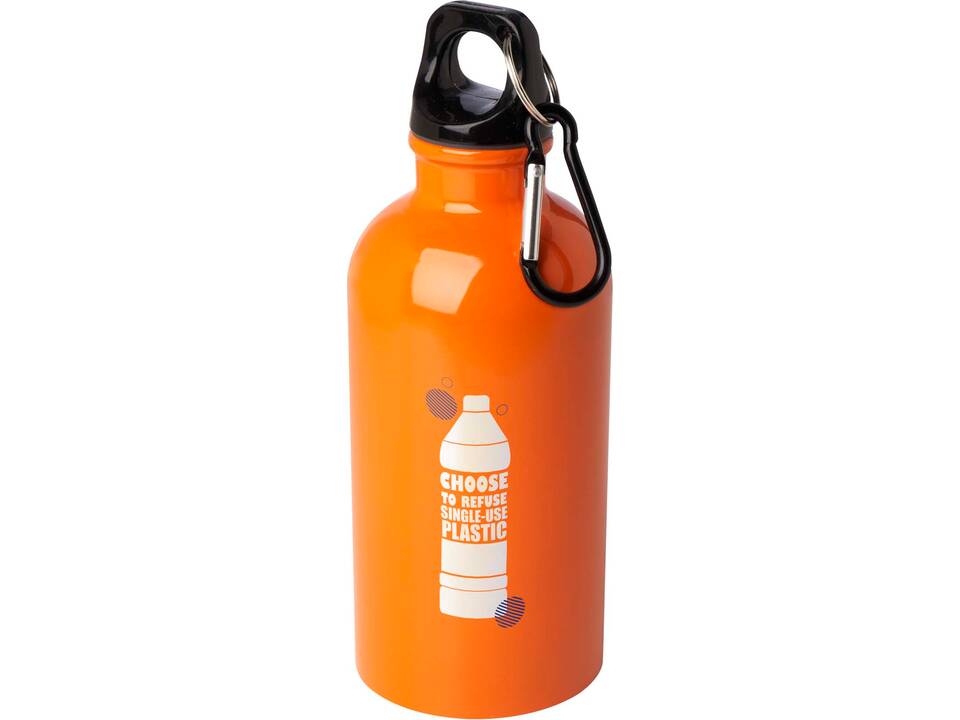 Oregon 400 ml RCS certified single wall stainless steel water bottle with carabiner 14