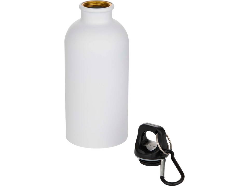 Oregon 400 ml matte RCS recycled single wall stainless steel water bottle with carabiner 11