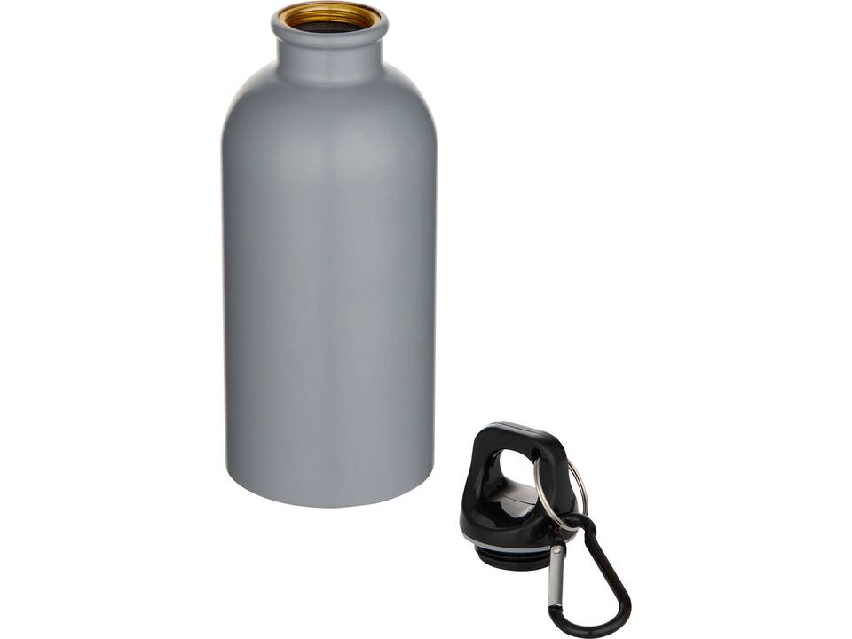 Oregon 400 ml matte RCS recycled single wall stainless steel water bottle with carabiner 9