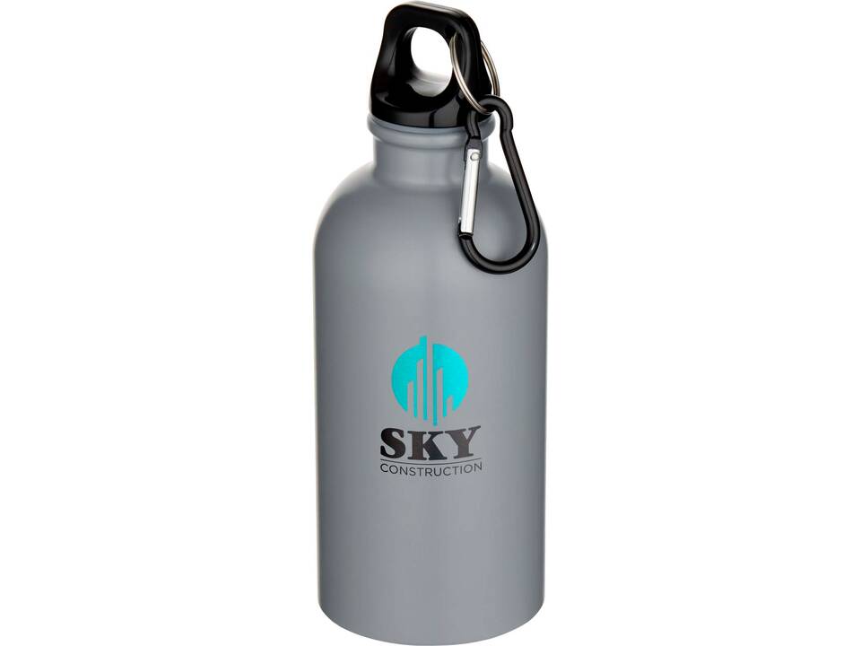 Oregon 400 ml matte RCS recycled single wall stainless steel water bottle with carabiner 7