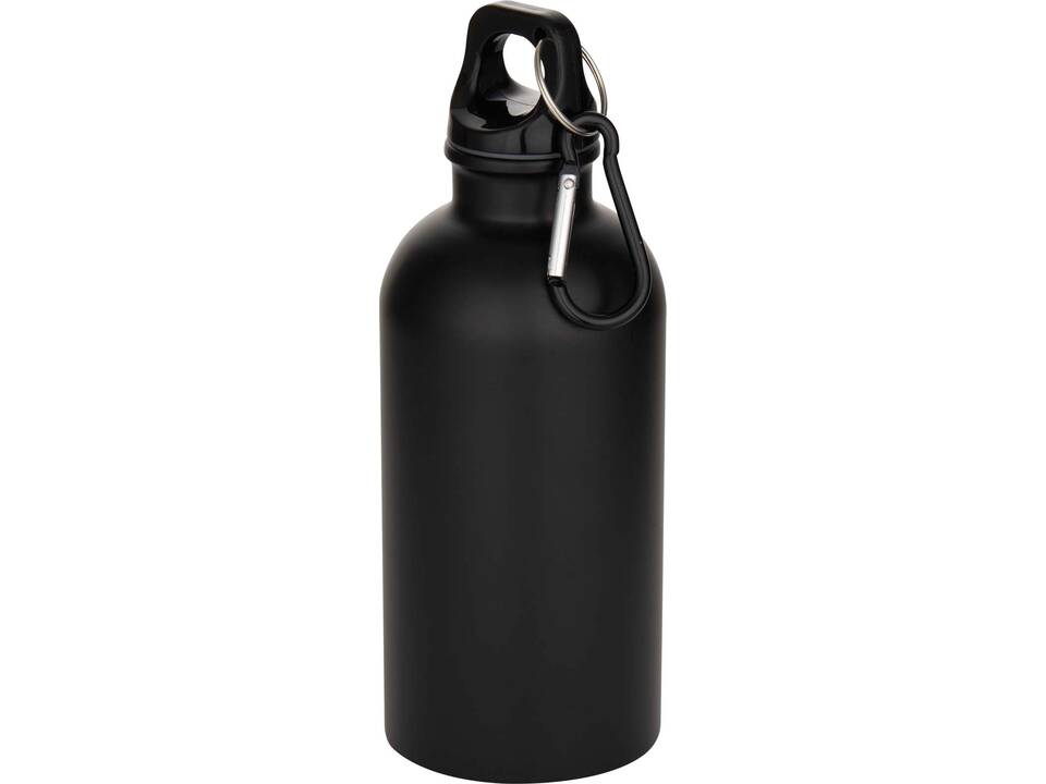 Oregon 400 ml matte RCS recycled single wall stainless steel water bottle with carabiner 12