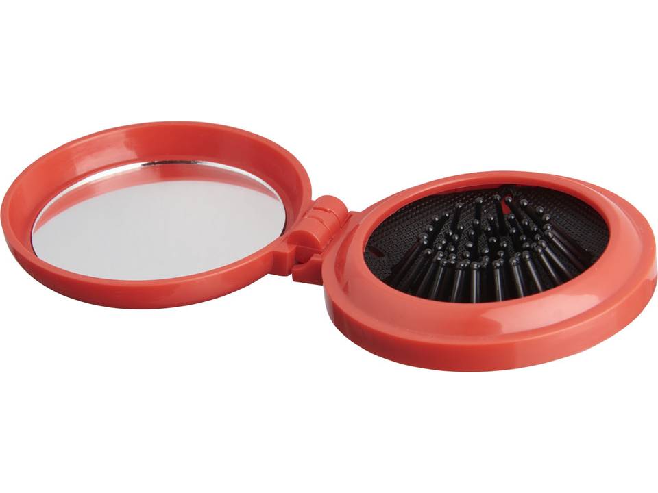 Foldable hair brush with mirror 2