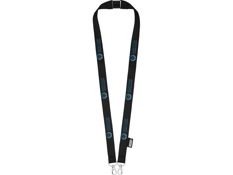 Adam recycled PET lanyard with two hooks 22
