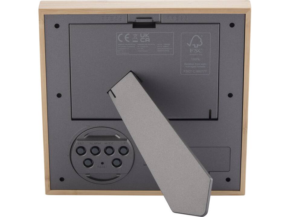 Sasa bamboo photo frame with weather station 3