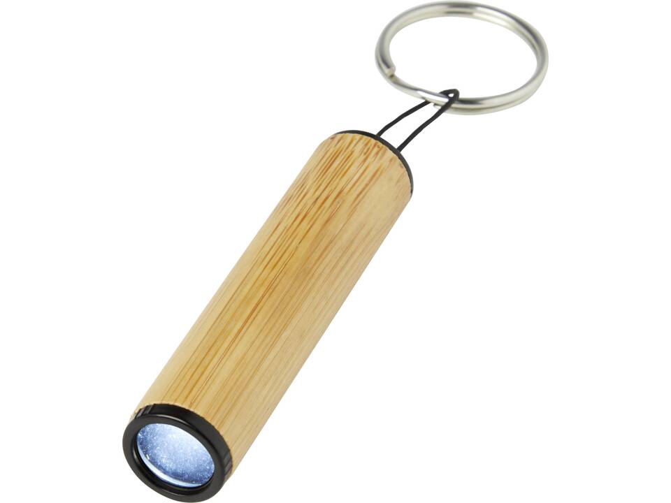 Cane bamboo key ring with light 2