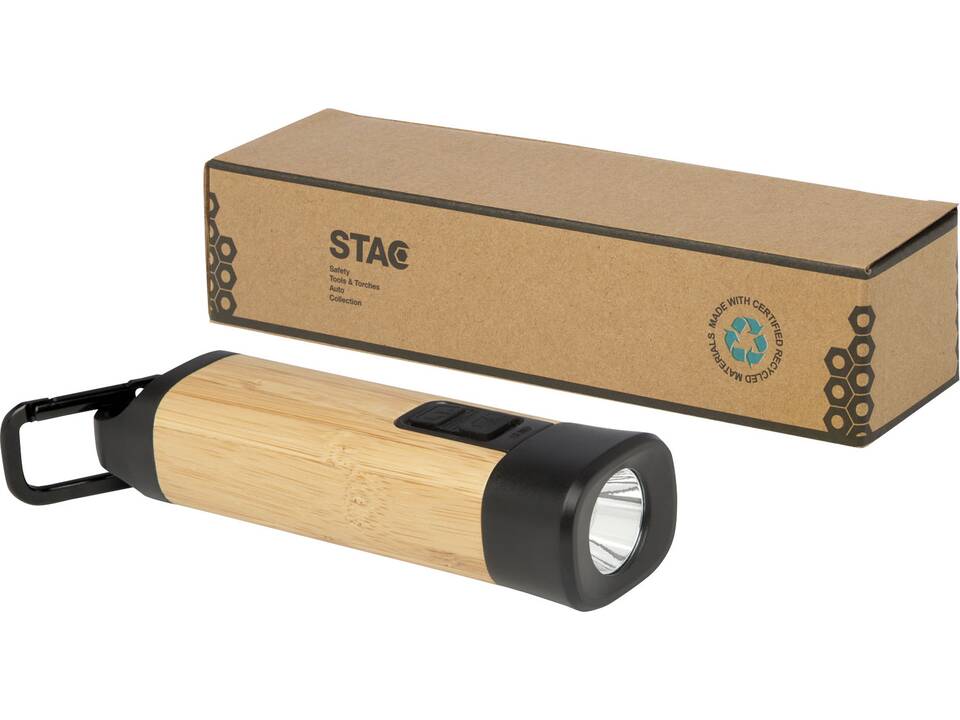 Kuma bamboo/RCS recycled plastic torch with carabiner 4