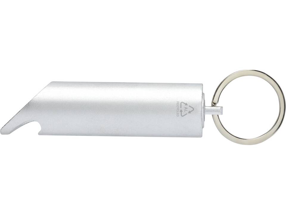 Flare RCS recycled aluminium IPX LED light and bottle opener with keychain 17