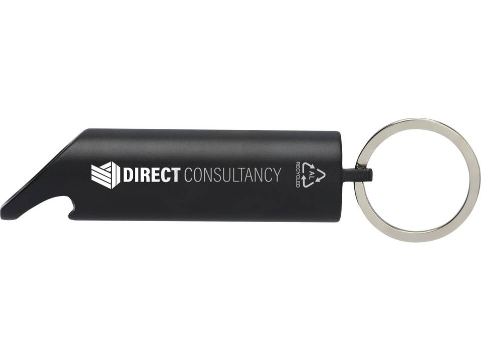 Flare RCS recycled aluminium IPX LED light and bottle opener with keychain 21