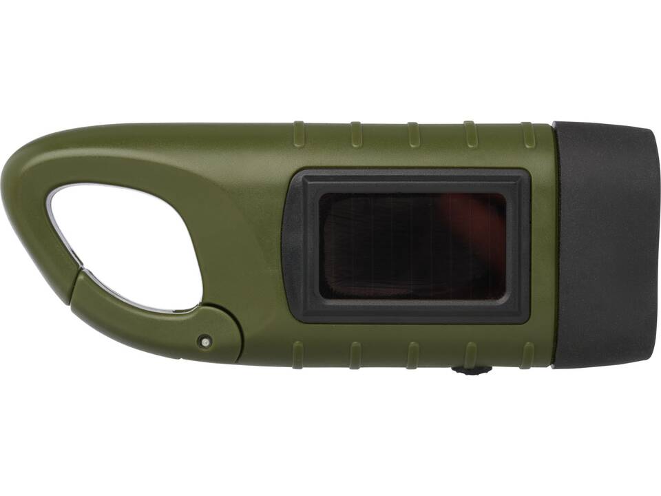 Helios recycled plastic solar dynamo flashlight with carabiner 3